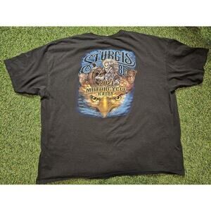 Sturgis 2021 Motorcycle Rally 81st Skull Fire Biker Event T-Shirt 3XL Mens Black